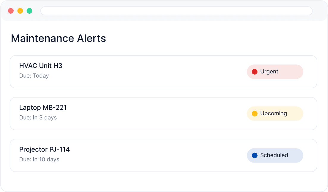 Maintenance Alerts