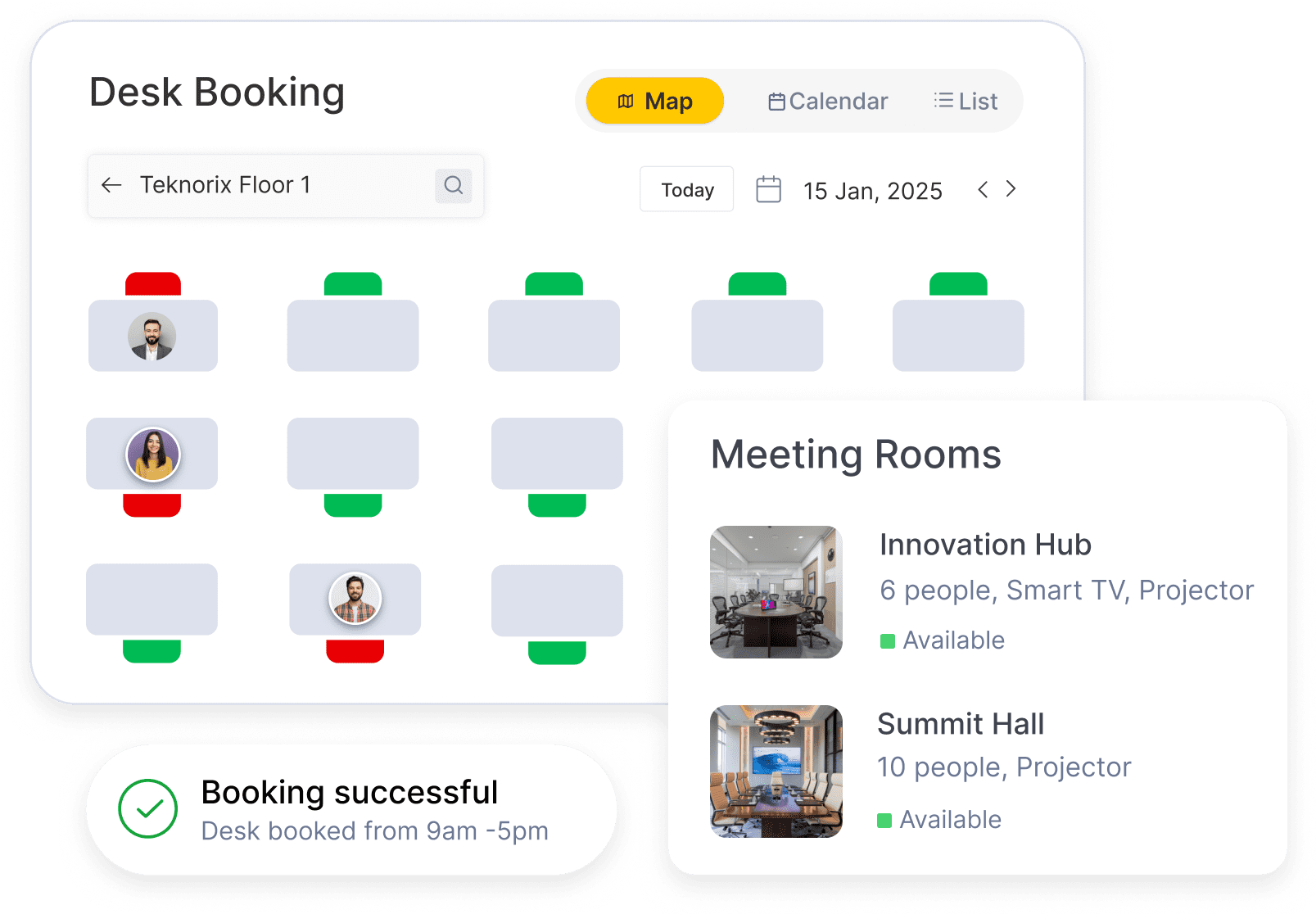 Book Desks and Meeting Rooms